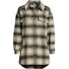 Lands’ End Women’s Menswear Shirt Jacket(Black/Khaki Plaid)