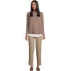 Lands’ End Women’s Mid Rise Classic Straight Leg Chino Ankle Pants(Desert Tan)
