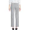 Lands’ End Women’s Mid Rise Classic Straight Leg Chino Ankle Pants(Ivory/Deep Sea Awning Stripe)