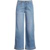 Lands’ End Women’s Mid Rise Denim Wide Leg Ankle Jeans(Beau Blue)