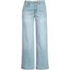 Lands’ End Women’s Mid Rise Denim Wide Leg Ankle Jeans(Breeze Blue Wash)