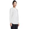 Lands’ End Women’s No Iron Long Sleeve Banded Collar Popover Shirt(White)