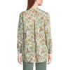Lands’ End Women’s No Iron Long Sleeve Banded Collar Popover Shirt(White Multi Field Floral)
