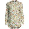 Lands’ End Women’s No Iron Long Sleeve Banded Collar Popover Shirt(White Multi Field Floral)
