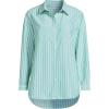Lands’ End Women’s Oxford Shirt(True Green/Blue Sky Stripe)
