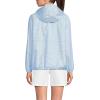 Lands’ End Women’s Packable Anorak Windbreaker(Crisp Blue/White Pinstripe)