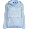 Lands’ End Women’s Packable Anorak Windbreaker(Crisp Blue/White Pinstripe)