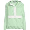 Lands’ End Women’s Packable Anorak Windbreaker(Icy Mint/Egret)