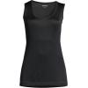 Lands’ End Women’s Petite Silk Interlock Thermal Long Underwear Base Layer Tank Top(Black)