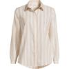 Lands’ End Women’s Pinwale Cord Long Sleeve Shirt(Champagne Quad Stripe)