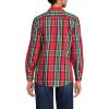 Lands’ End Women’s Pinwale Cord Long Sleeve Shirt(Compass Red/Emerald Plaid)