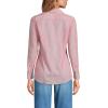 Lands’ End Women’s Pinwale Cord Long Sleeve Shirt(Coral Red Fine Stripes)