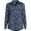 Lands’ End Women’s Pinwale Cord Long Sleeve Shirt(Deep Sea Navy Wildflowers)
