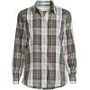 Lands’ End Women’s Pinwale Cord Long Sleeve Shirt(Ivor/Red Multi Color Plaid)