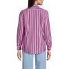 Lands’ End Women’s Pinwale Cord Long Sleeve Shirt(Light Raspberry/White Stripe)