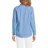 Lands’ End Women’s Pinwale Cord Long Sleeve Shirt(Muted Cobalt Crisp Stripe)
