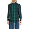 Lands’ End Women’s Pinwale Cord Long Sleeve Shirt(Rich Clover/Navy Plaid)