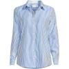 Lands’ End Women’s Pinwale Cord Long Sleeve Shirt(Vibrant Lapis/Ice Blue Stripe)