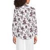 Lands’ End Women’s Pinwale Cord Long Sleeve Shirt(White/Lush Burgundy Floral)