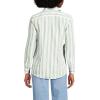 Lands’ End Women’s Pinwale Cord Long Sleeve Shirt(White/Winter Pear Quad Stripe)