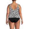 Lands’ End Women’s Plus Size DD-Cup Tie Shoulder Flutter Tankini Top(Black/White Vine Floral)