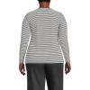 Lands’ End Women’s Plus Size Lightweight Jersey Skimming Long Sleeve Crew Neck T-Shirt(Black Micro Stripe)