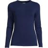 Lands’ End Women’s Plus Size Lightweight Jersey Skimming Long Sleeve Crew Neck T-Shirt(Deep Sea Navy)