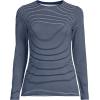 Lands’ End Women’s Plus Size Lightweight Jersey Skimming Long Sleeve Crew Neck T-Shirt(Deep Sea Navy Thin Stripe)