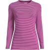 Lands’ End Women’s Plus Size Lightweight Jersey Skimming Long Sleeve Crew Neck T-Shirt(Light Raspberry Thin Stripe)
