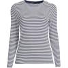 Lands’ End Women’s Plus Size Lightweight Jersey Skimming Long Sleeve Crew Neck T-Shirt(Navy/White Micro Stripe)