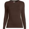 Lands’ End Women’s Plus Size Lightweight Jersey Skimming Long Sleeve Crew Neck T-Shirt(Rich Coffee)