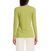 Lands’ End Women’s Plus Size Lightweight Jersey Skimming Long Sleeve Crew Neck T-Shirt(Vintage Lime Thin Stripe)