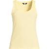 Lands’ End Women’s Pointelle Rib UNeck Tank(Pale Yellow/White Easy Stripe)