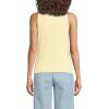 Lands’ End Women’s Pointelle Rib UNeck Tank(Pale Yellow/White Easy Stripe)