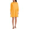 Lands’ End Women’s Poplin Button Front Dress with Godets(Sweet Mango)