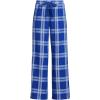 Lands’ End Women’s Print Flannel Pajama Pants(Clear Blue Sky/Lapis Plaid)