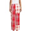 Lands’ End Women’s Print Flannel Pajama Pants(Compass Red Patchwork Plaid)