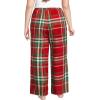 Lands’ End Women’s Print Flannel Pajama Pants(Compass Red/Emerald Plaid)
