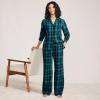 Lands’ End Women’s Print Flannel Pajama Pants(Light Emerald Blackwatch)