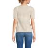 Lands’ End Women’s Puff Sleeve Mariner Square Neck Top(Champagne/Ivory Breton Stripes)