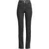 Lands’ End Women’s Recover High Rise Straight Leg Blue Jeans(Black Stone Wash)