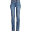 Lands’ End Women’s Recover Mid Rise Straight Leg Blue Jeans(Beau Blue)