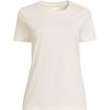 Lands’ End Women’s Relaxed American-Grown Supima Cotton Crew Neck T-Shirt(Fresh Ivory)