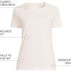 Lands’ End Women’s Relaxed American-Grown Supima Cotton Crew Neck T-Shirt(Fresh Ivory)