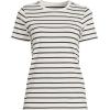 Lands’ End Women’s Relaxed American-Grown Supima Cotton Crew Neck T-Shirt(Ivory/Black Breton Stripe)