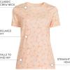 Lands’ End Women’s Relaxed American-Grown Supima Cotton Crew Neck T-Shirt(Orange Mist Palm Leaves)