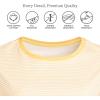 Lands’ End Women’s Relaxed American-Grown Supima Cotton Crew Neck T-Shirt(Simply Yellow Micro Stripe)
