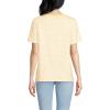 Lands’ End Women’s Relaxed American-Grown Supima Cotton Crew Neck T-Shirt(Simply Yellow Micro Stripe)