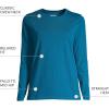Lands’ End Women’s Relaxed American-Grown Supima Cotton Long Sleeve Crew Neck T-Shirt(Baltic Teal)