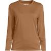 Lands’ End Women’s Relaxed American-Grown Supima Cotton Long Sleeve Crew Neck T-Shirt(Canyon Camel)